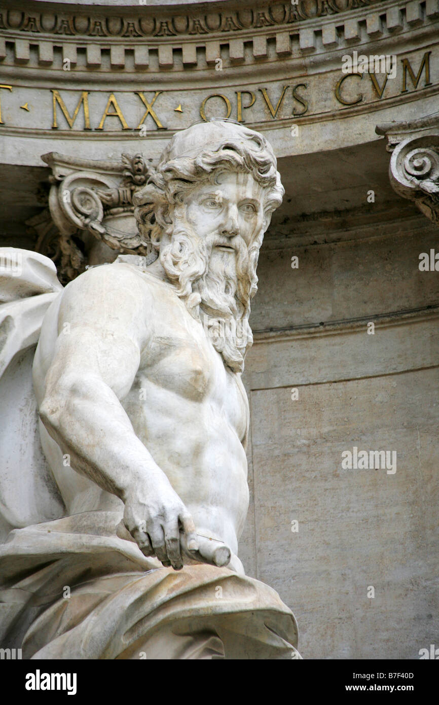 Statue von Neptun Brunnen di Trevi-Rom Stockfoto