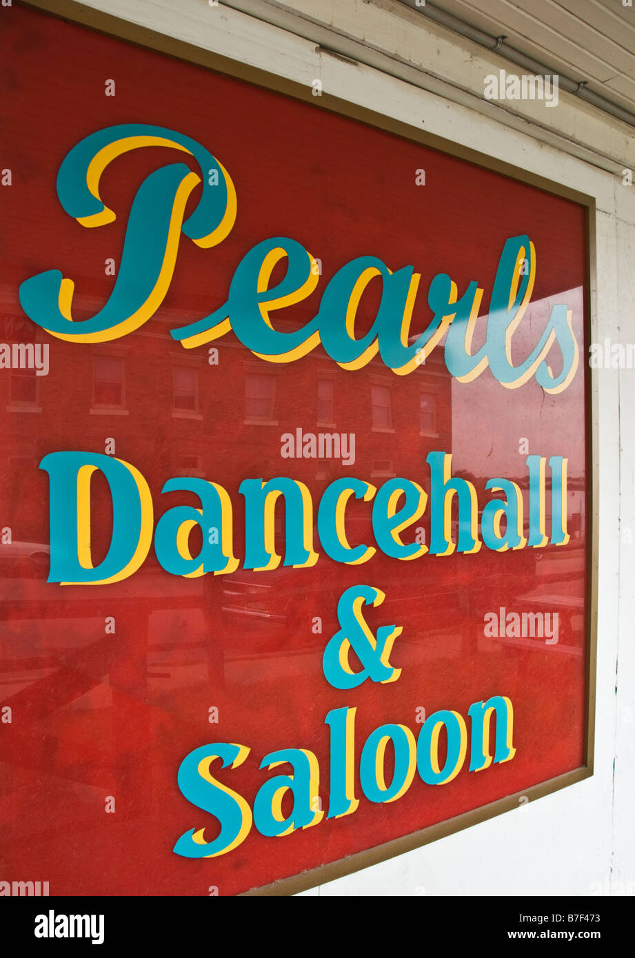 Texas Fort Worth Stockyards National Historic District Perlen Dancehall Saloon Schild bar Honky tonk Stockfoto