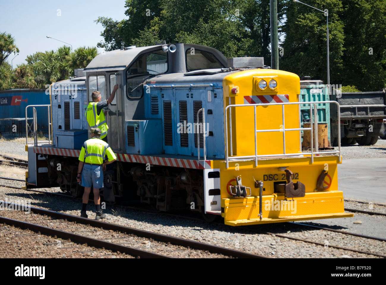 Lokomotive, Ashburton Bahnhof, Ashburton, Canterbury, Neuseeland Stockfoto