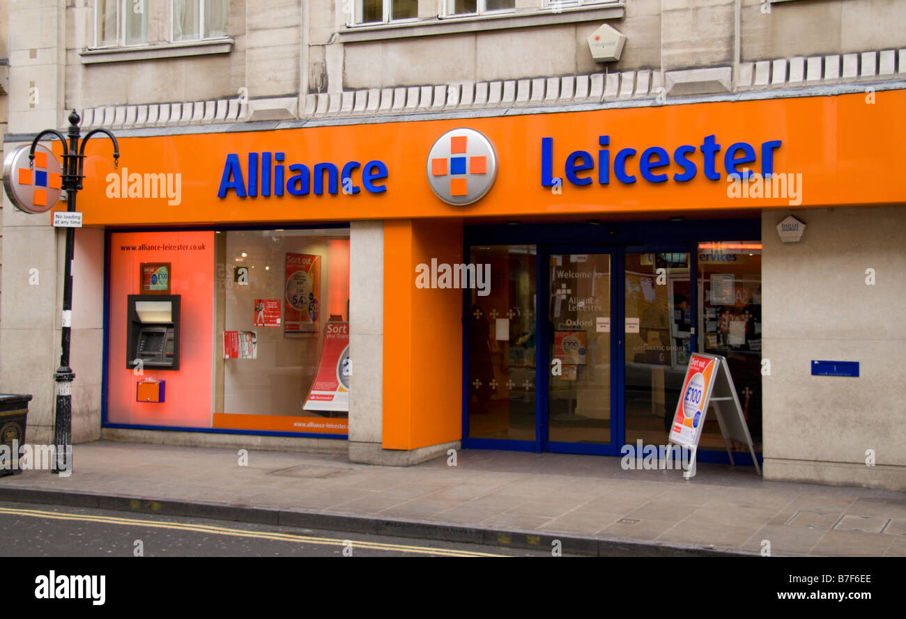 Ein Zweig von der Allianz & Leicester in Oxford, England.  Jan 2009 Stockfoto