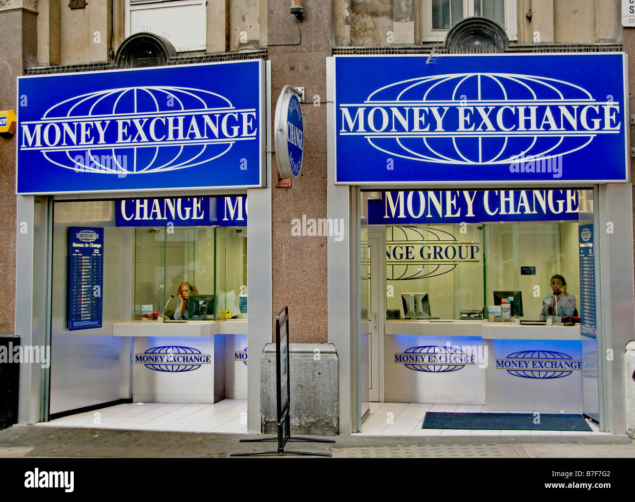 London-Soho-Geldwechsel-Austausch Stockfoto