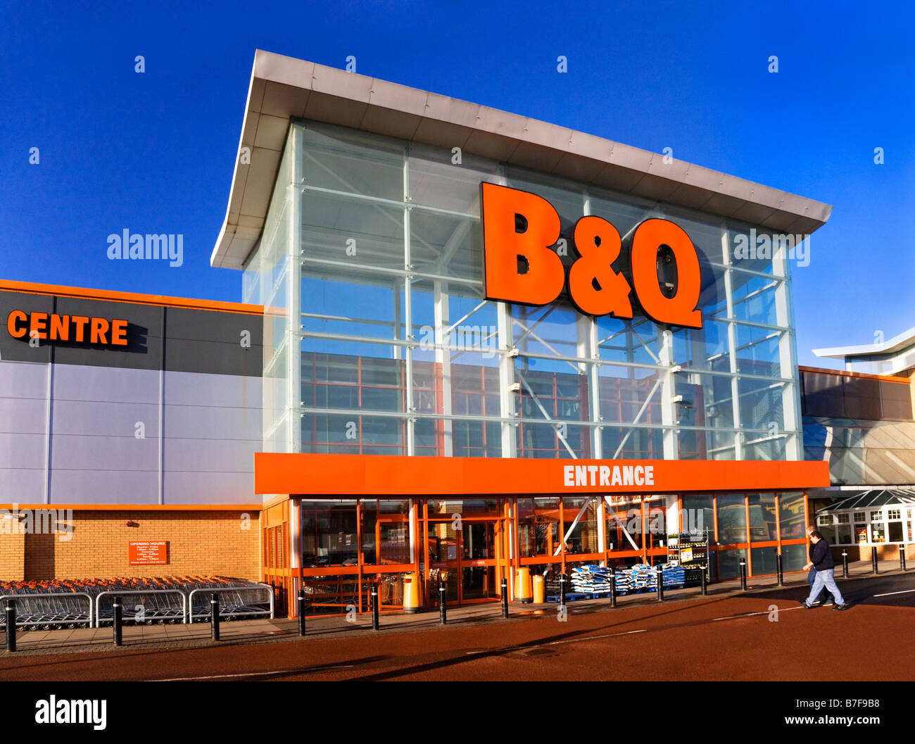 B & Q Baumarkt, Abbotsinch Retail Park, Paisley, Schottland. Stockfoto