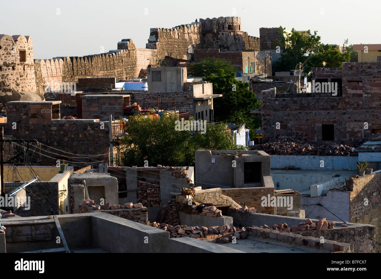 Die blaue Stadt Jodhpur. Rajasthan. Indien Stockfoto