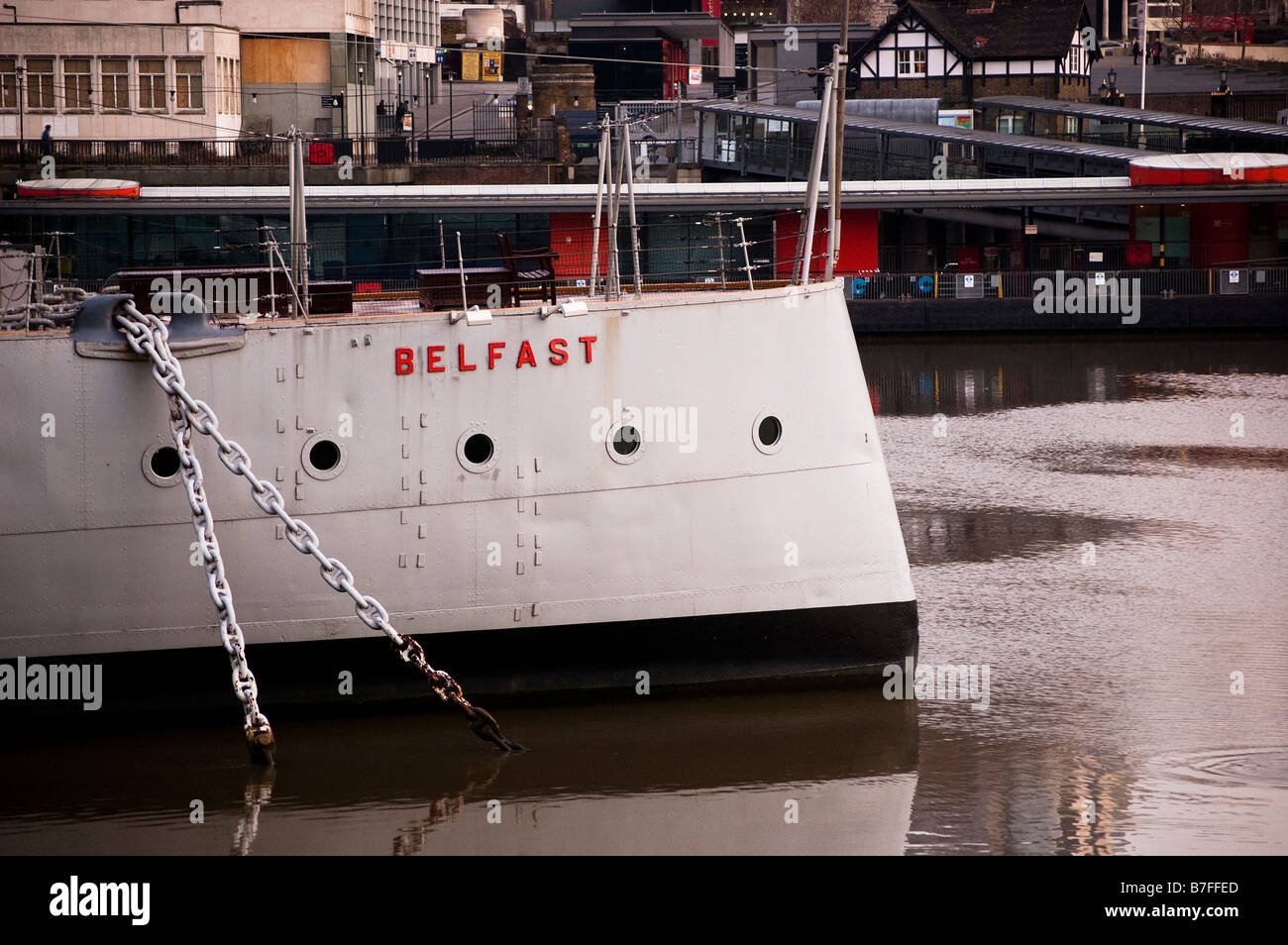 Stern der HMS Belfast Stockfoto