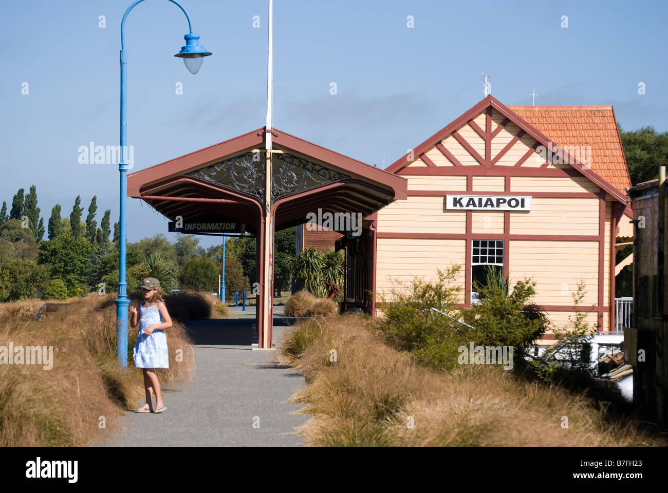 Historischer Bahnhof, Hafen von Kaiapoi, Kaiapoi, Waimakariri Bezirk, Canterbury, Neuseeland Stockfoto