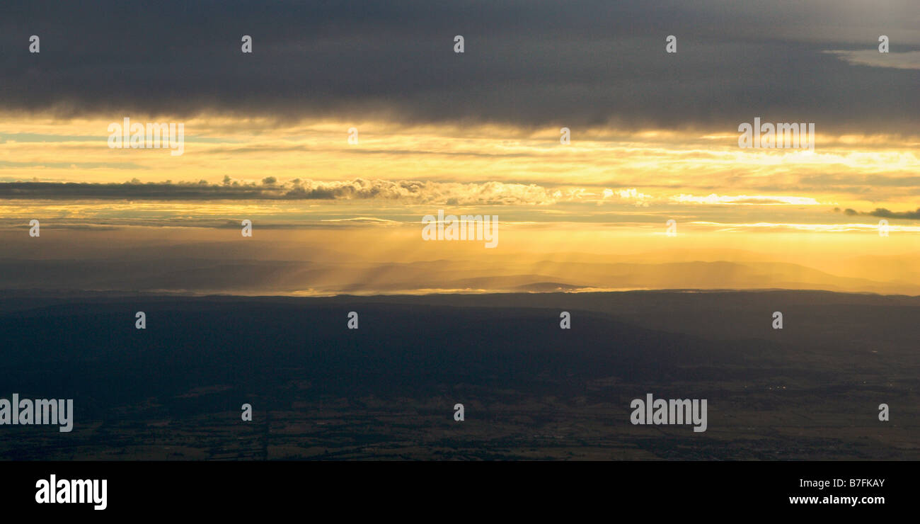 Sonnenstrahlen über Melbourne Stockfoto