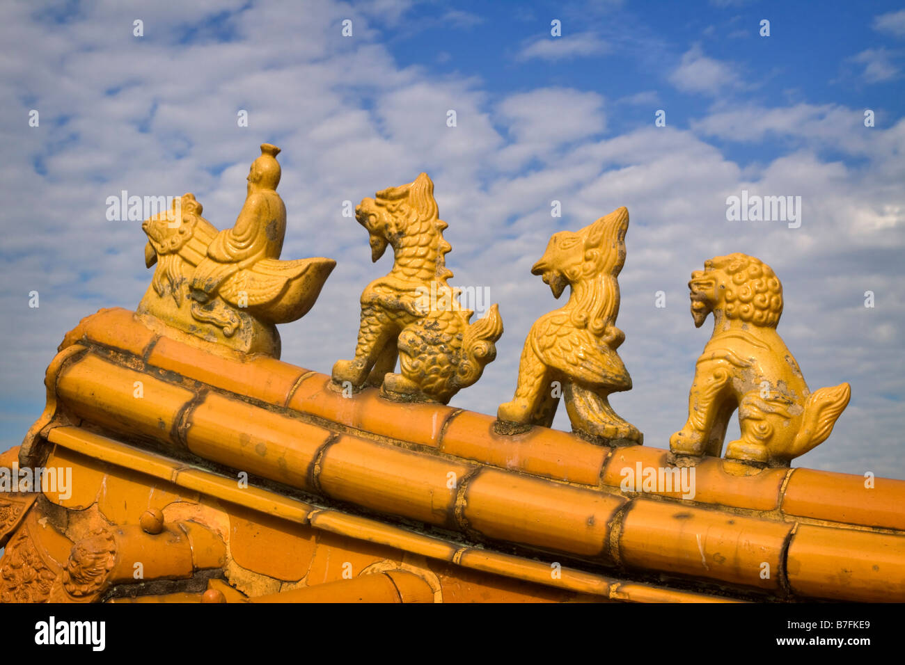 Dekorierte Traufe Thean Hou Tempel, Kuala Lumpur, Malaysia Stockfoto