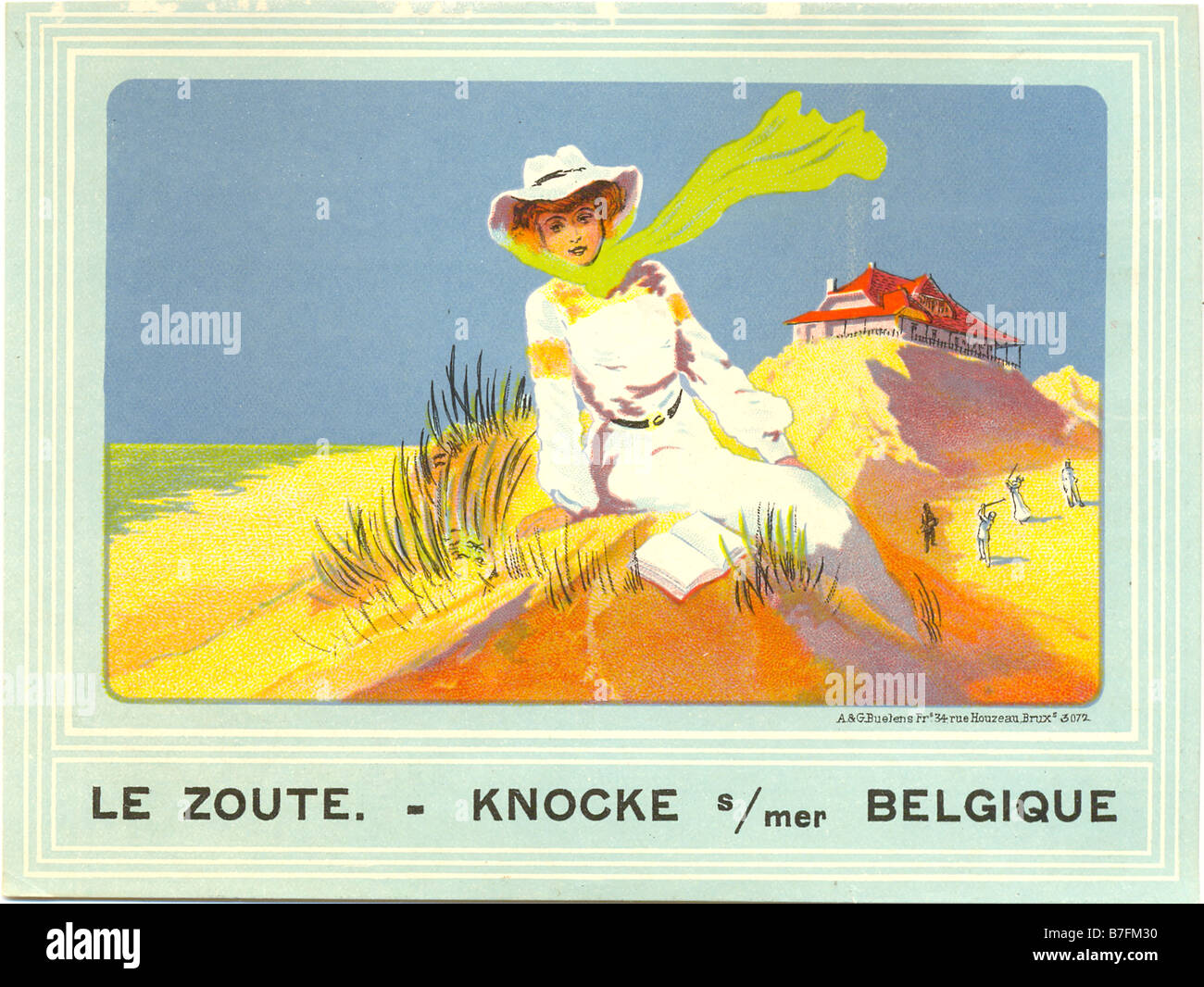 Chromolithographed Werbung einfügen für Le Zoute Knocke-Sur-Mer, Belgien, ca. 1905 Stockfoto