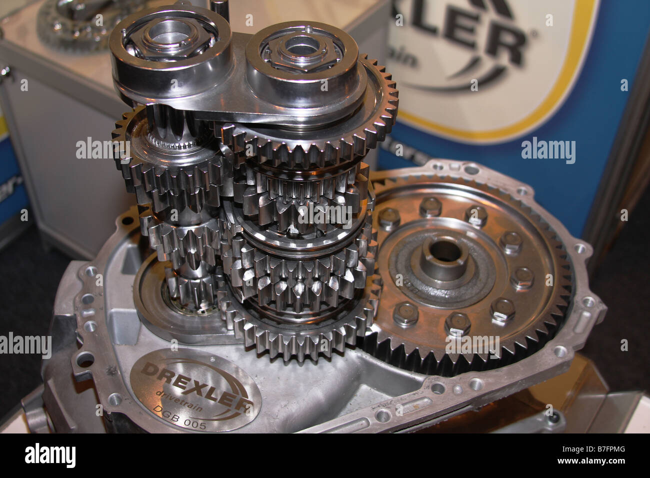 Zusammengebauten Räderwerk vom Getriebe zum Anzeigen Details ohne Box Gehäuse angezeigt. Stockfoto