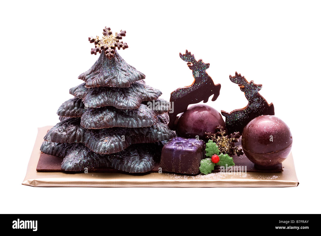 Feed füttern Rudolph das rote Nase Rentier Weihnachten X-Mas Zucker Schokolade kleine Stückchen Dessert Hirsche Essen Essen Stockfoto
