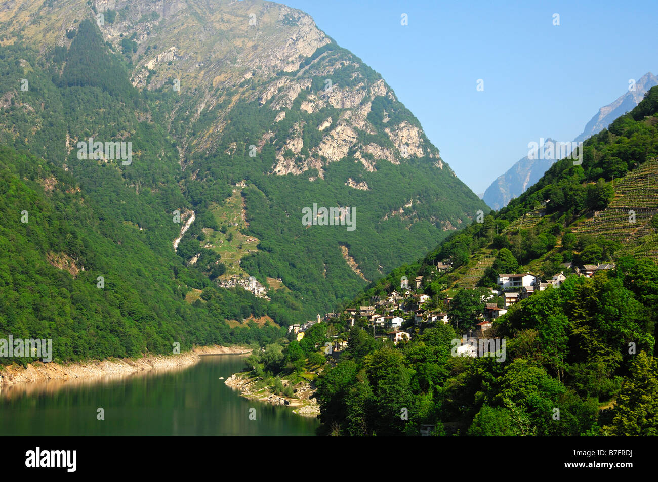 Vogorno Stausee Lago di Vogorno im Verzascatal, Verzascatal, Tessin, Schweiz Stockfoto