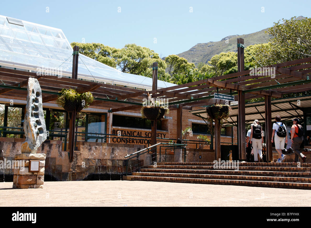 Eingang Kirstenbosch national Botanical Garden gegründet 1913 Cape Town-Südafrika Stockfoto