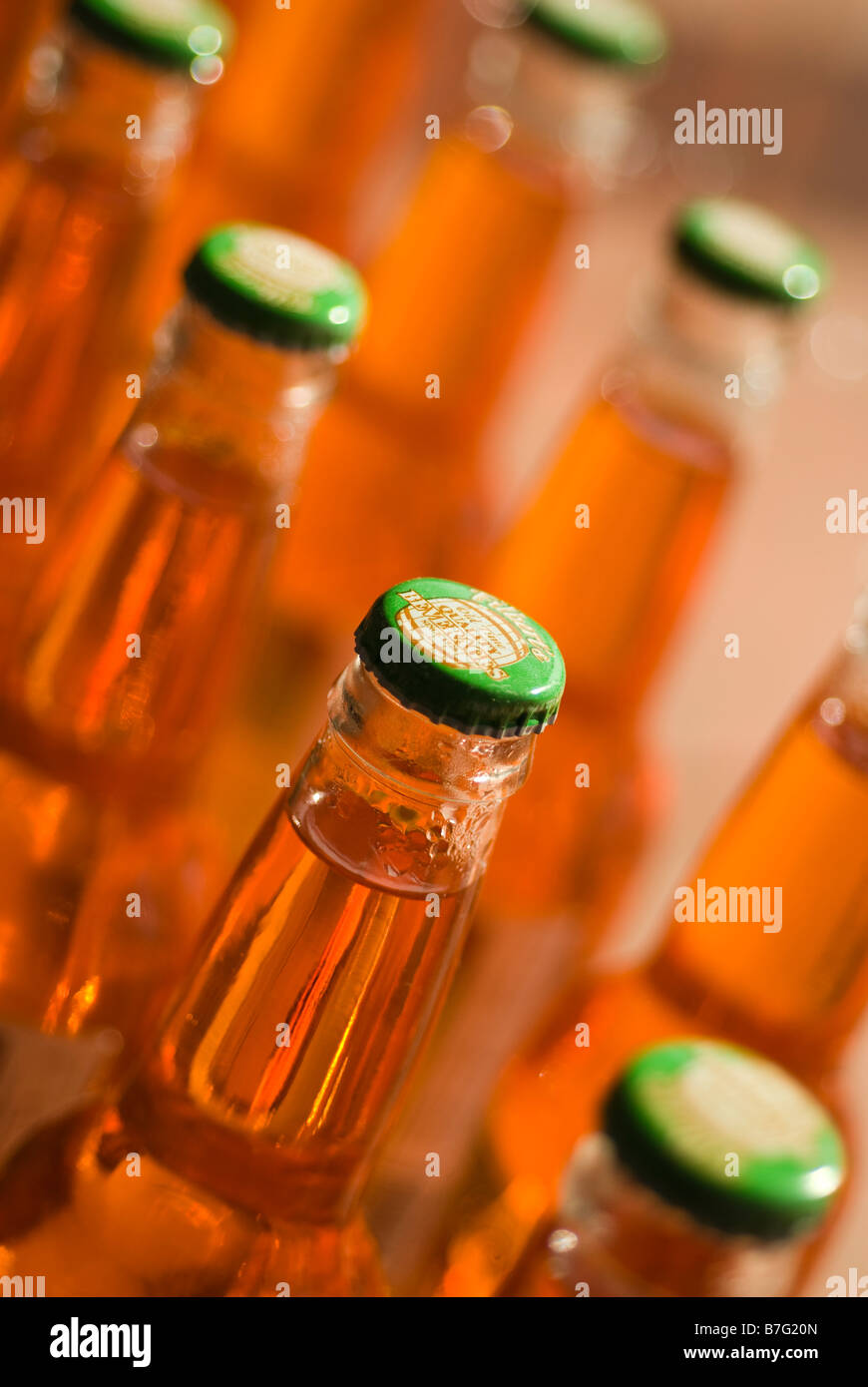 Soda-Flaschen im Pop Restaurant in Arcadia, Oklahoma, USA. Stockfoto