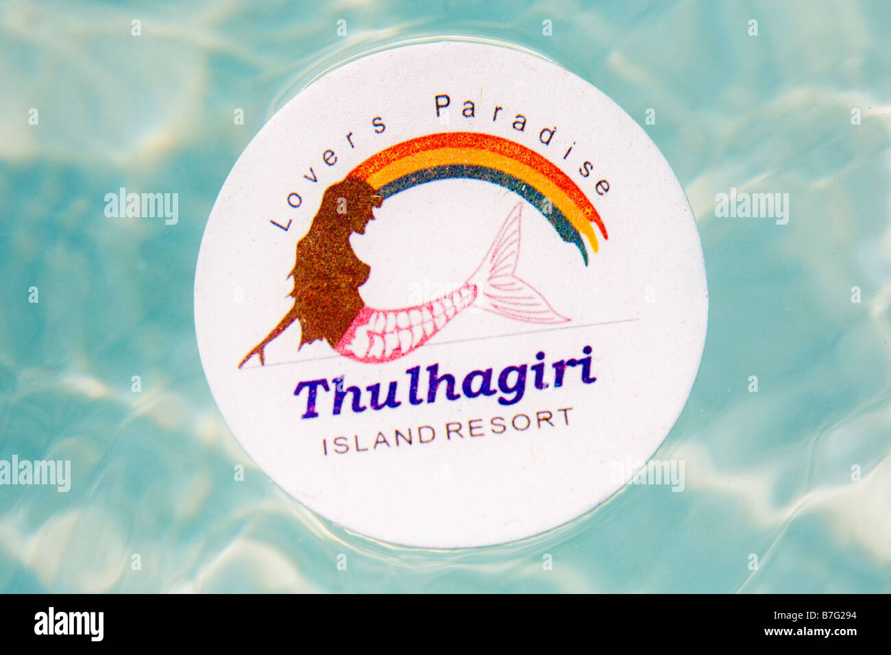 Thulhagiri Island Resort Werbematerial (Malediven) Stockfoto
