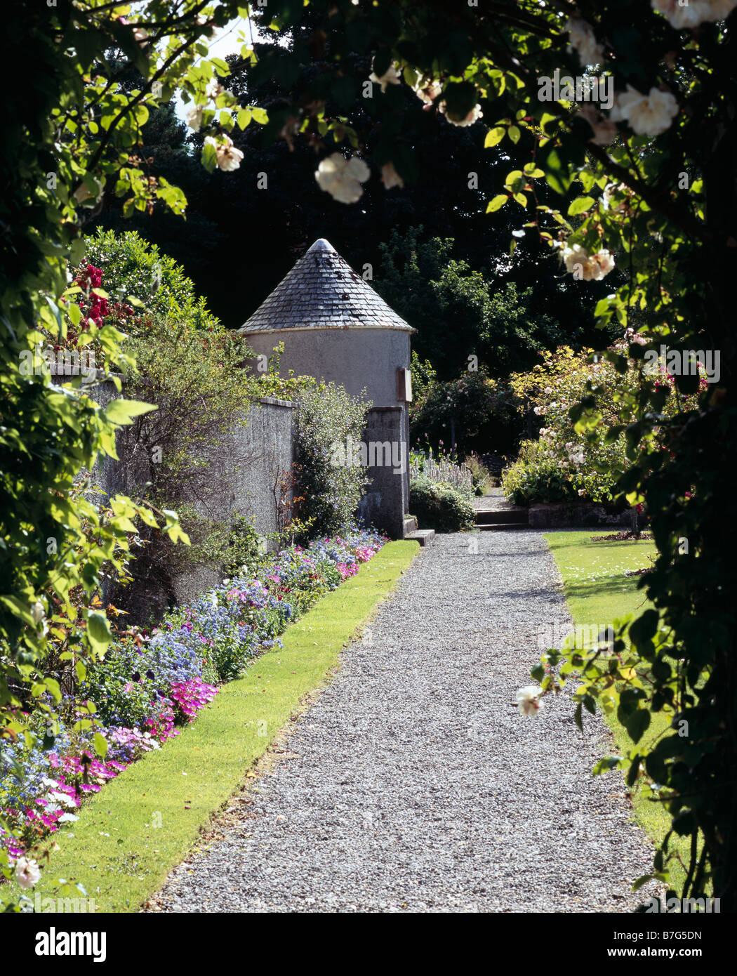 Der Garten von Hill House, Helensburgh. Argyll und Bute. Schottland. VEREINIGTES KÖNIGREICH. Stockfoto