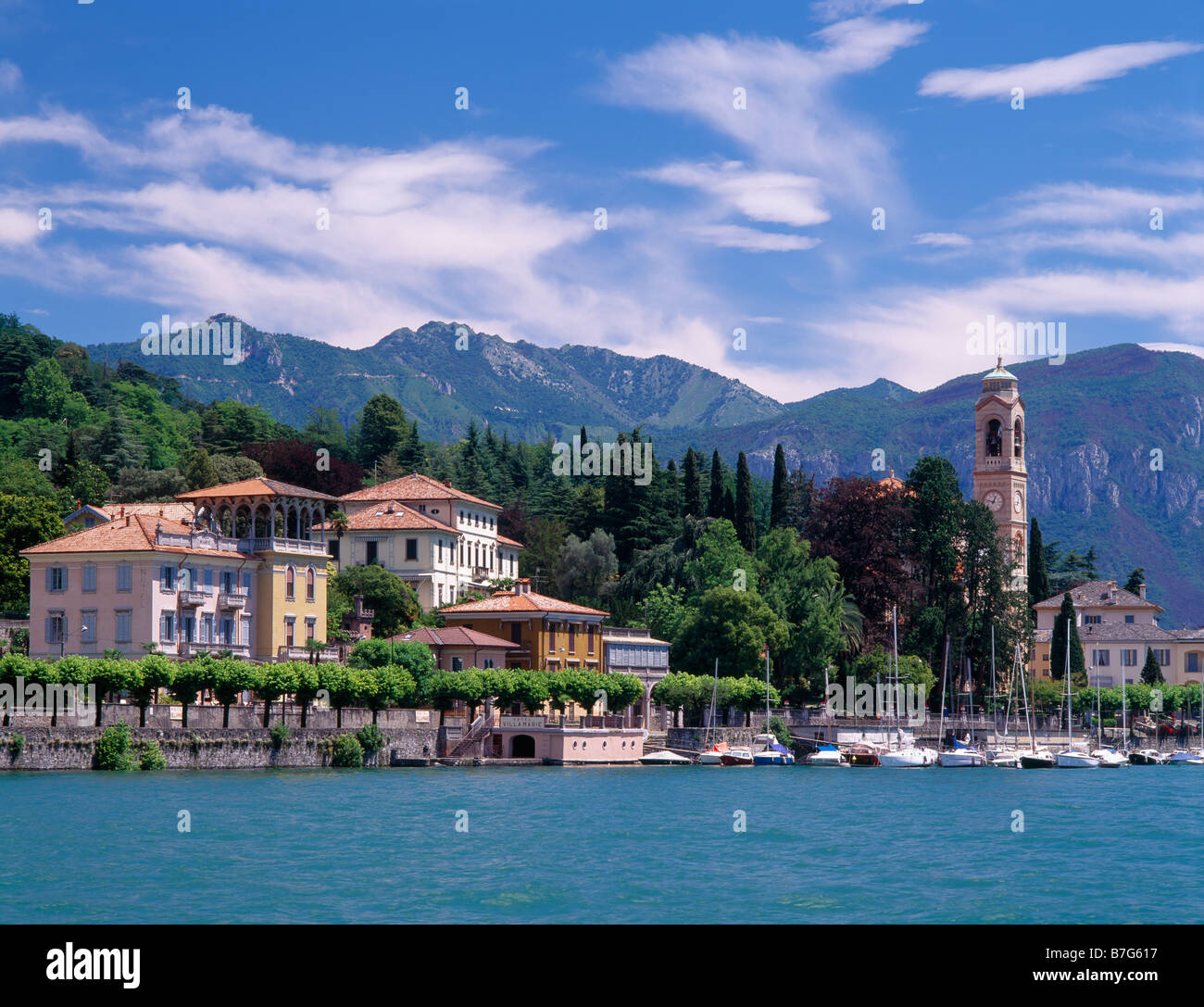 Tremezzo und Comer See, Lombardei, Italien. Stockfoto