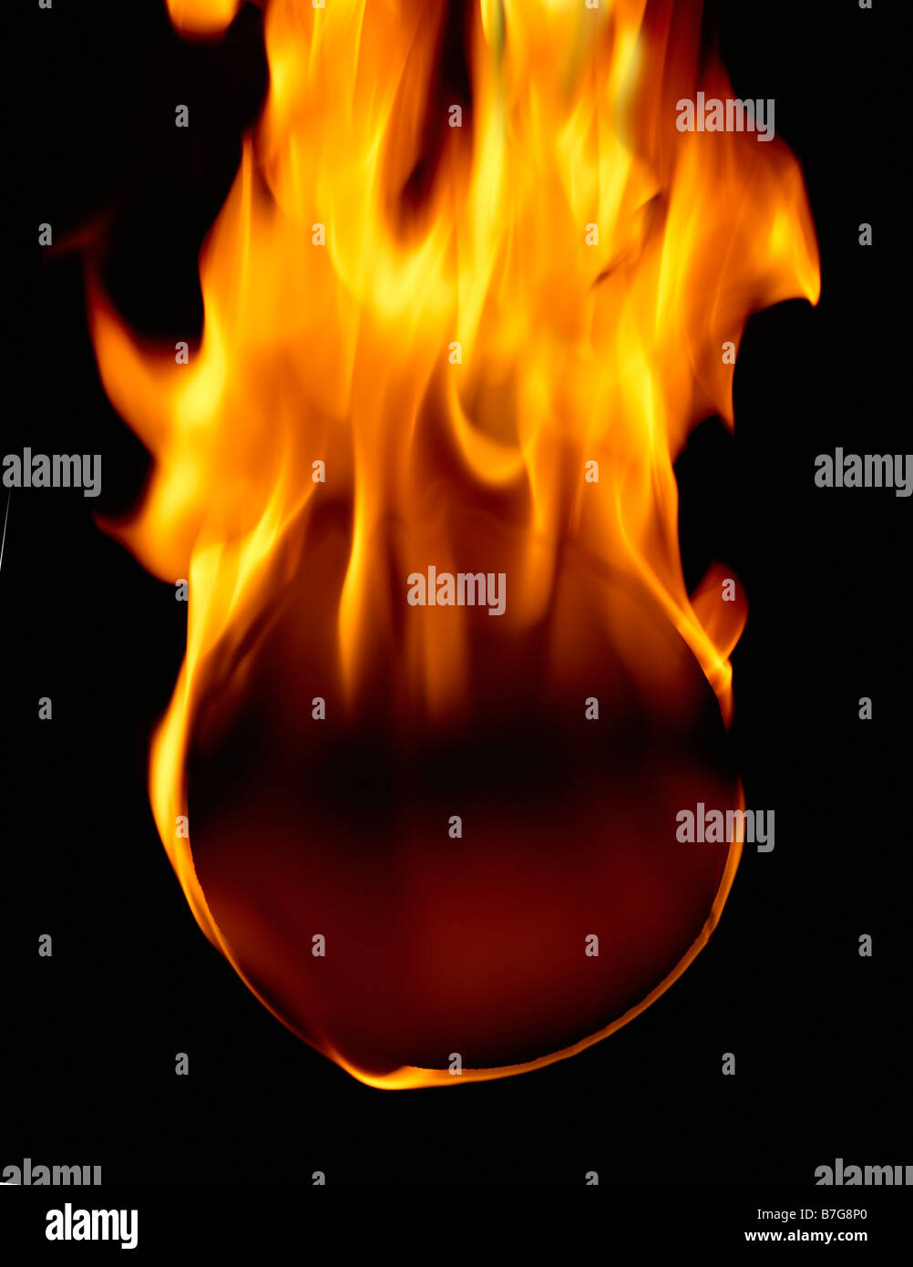 brennende Kugel Stockfoto