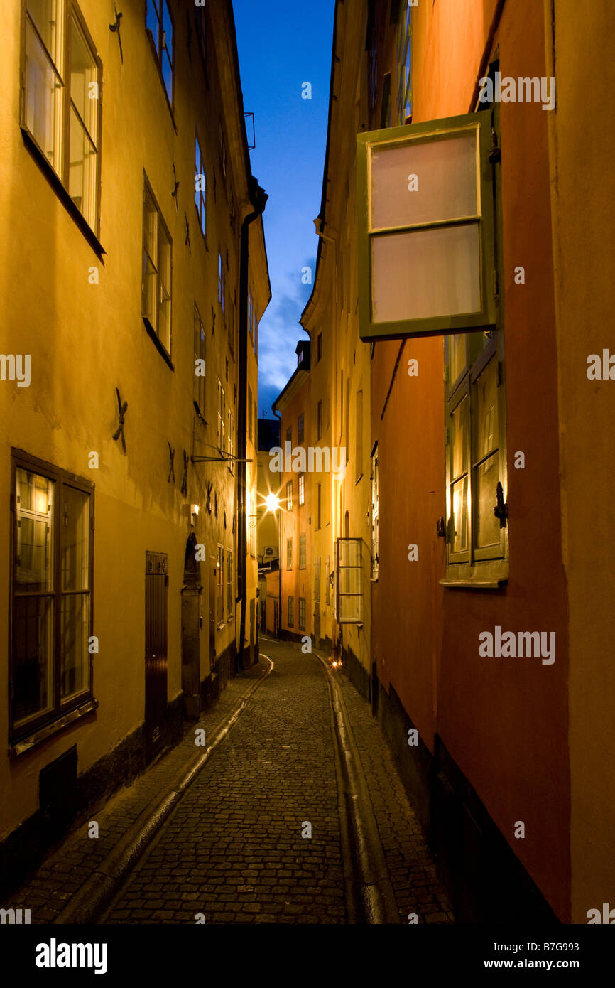 Altstadt Stockholm Straße Stockfoto