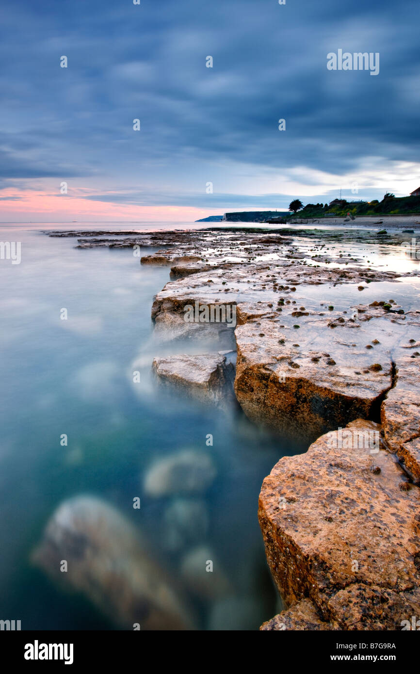 Sonnenuntergang über Bembridge Ledge, Isle Of Wight Stockfoto