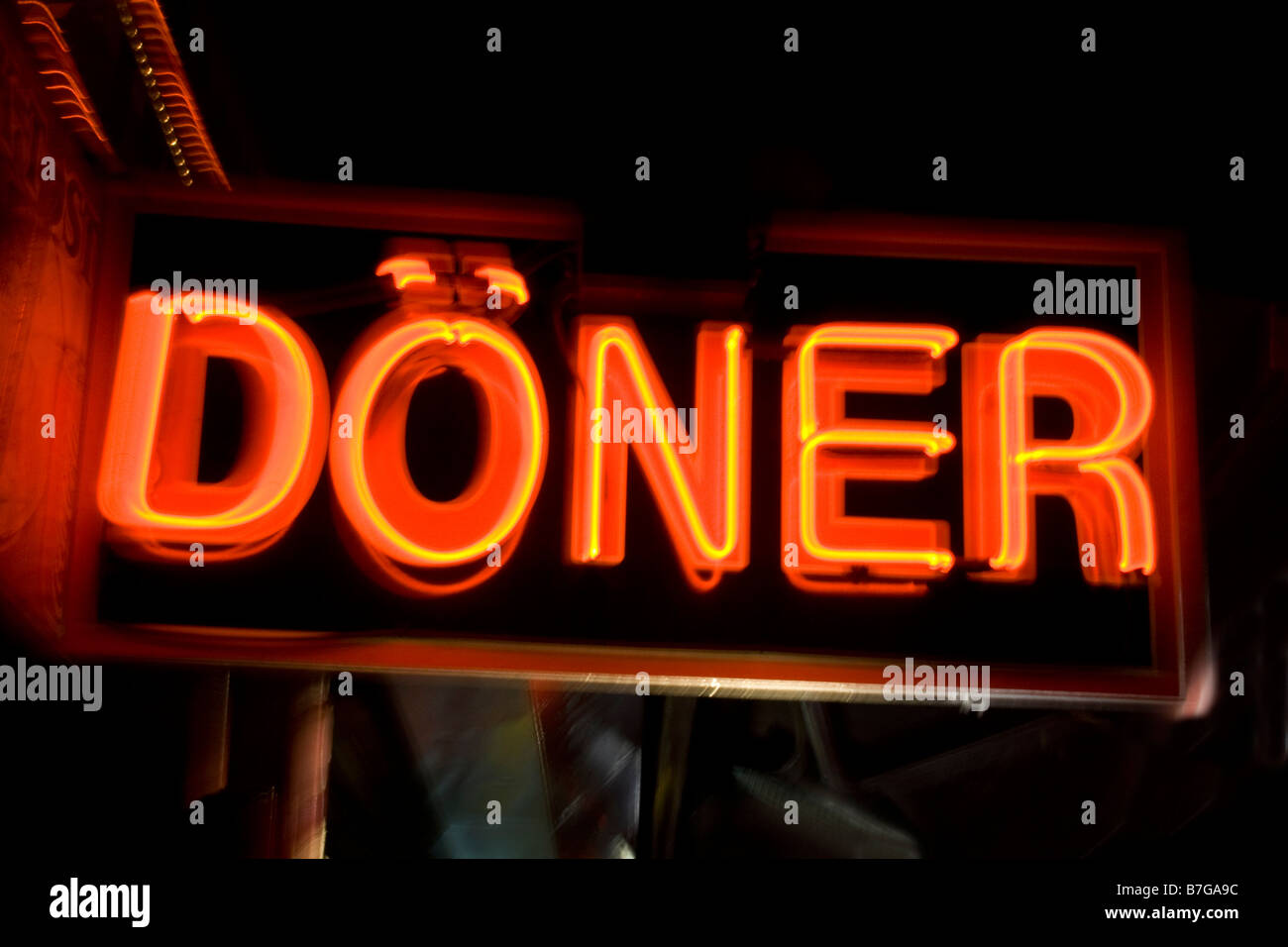 Döner Kebab Shop anmelden Stockfoto