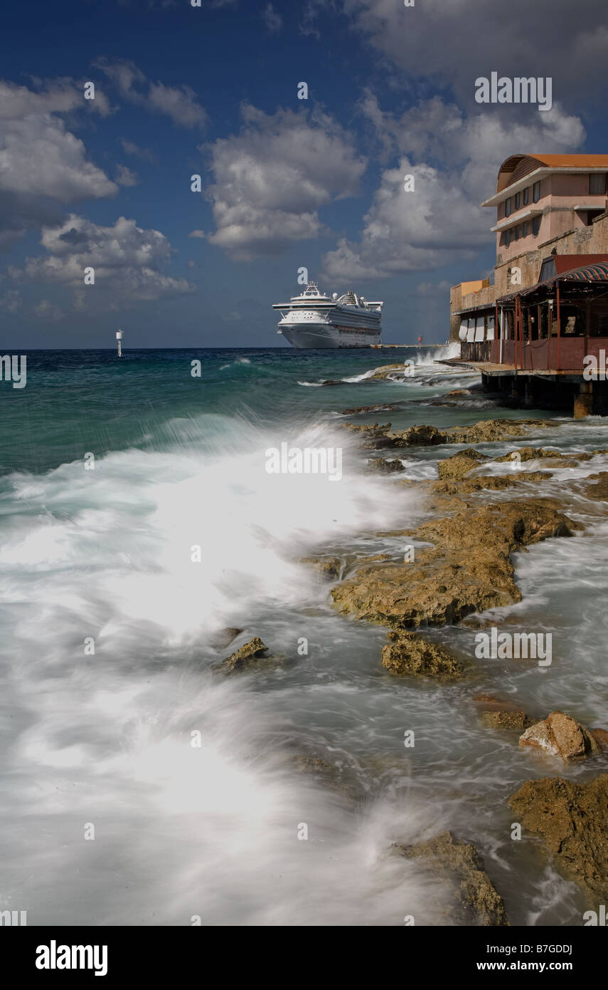 Uferpromenade von Willemstad, Curacao, Niederländische Antillen Stockfoto