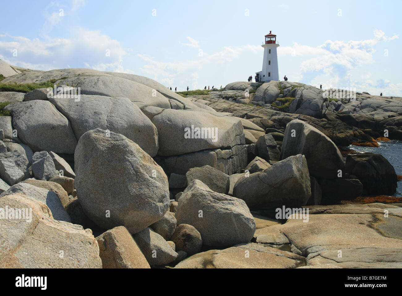 Peggys Cove Leuchtturm, Nova Scotia, Kanada oder Peggys Punkt Stockfoto