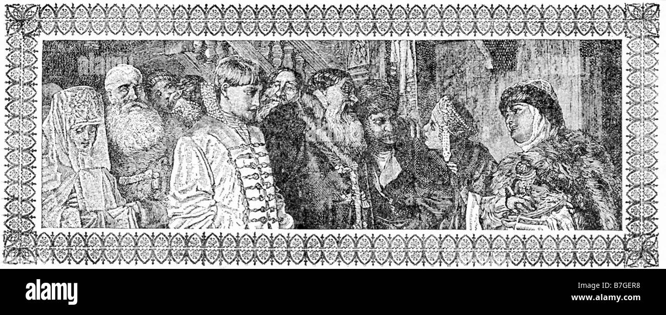 Peter III trifft Catherine Stockfoto