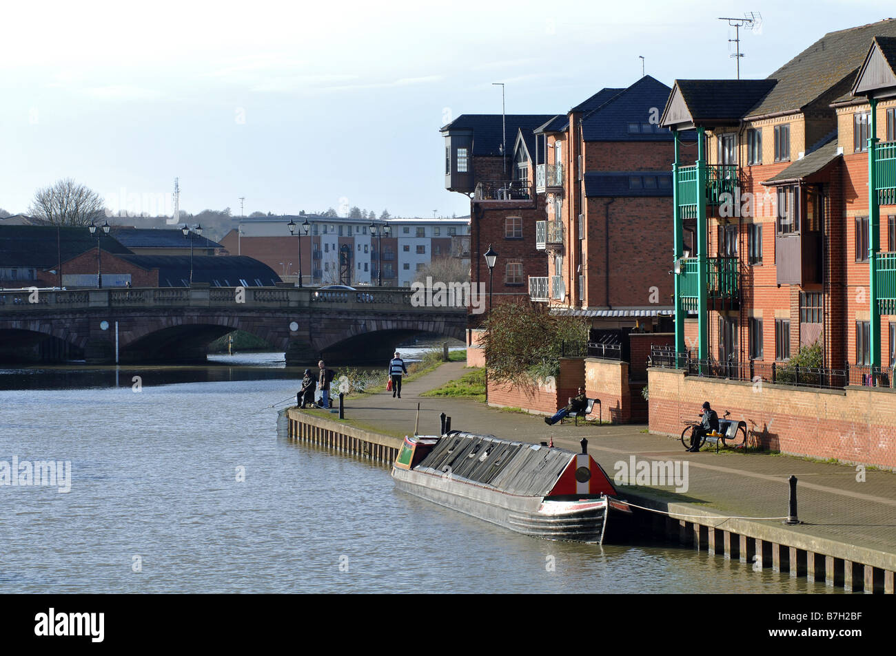 Nene-Fluss in der Nähe von Northampton Town Centre, Northamptonshire, England, UK Stockfoto