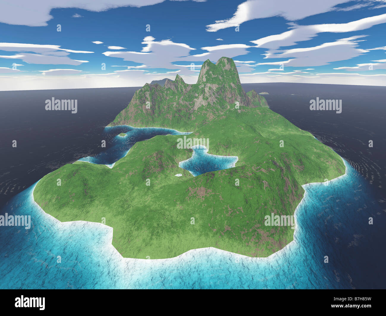 Tropische Insel. Computer generierte Bild mit hoher Auflösung Stockfoto