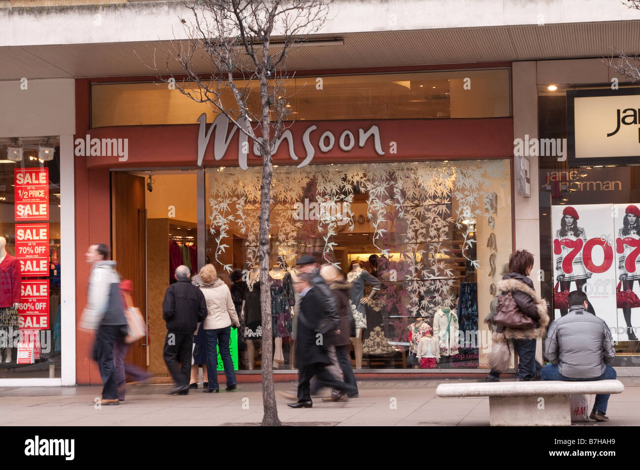 Januar 2009-Monsun-Store in der Londoner Oxford Street Stockfoto