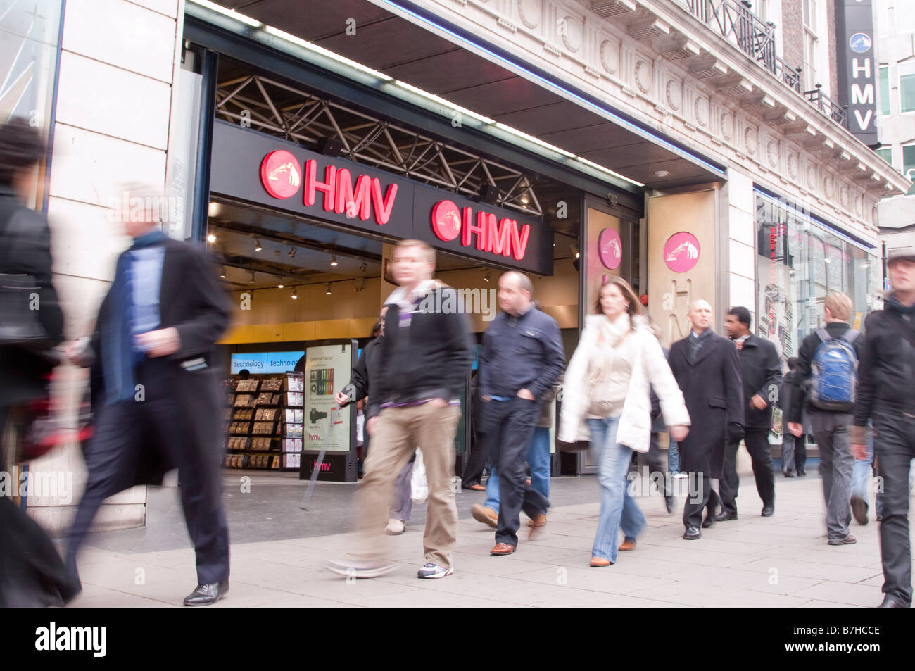 HMV-Filiale in der Londoner Oxford Street Stockfoto