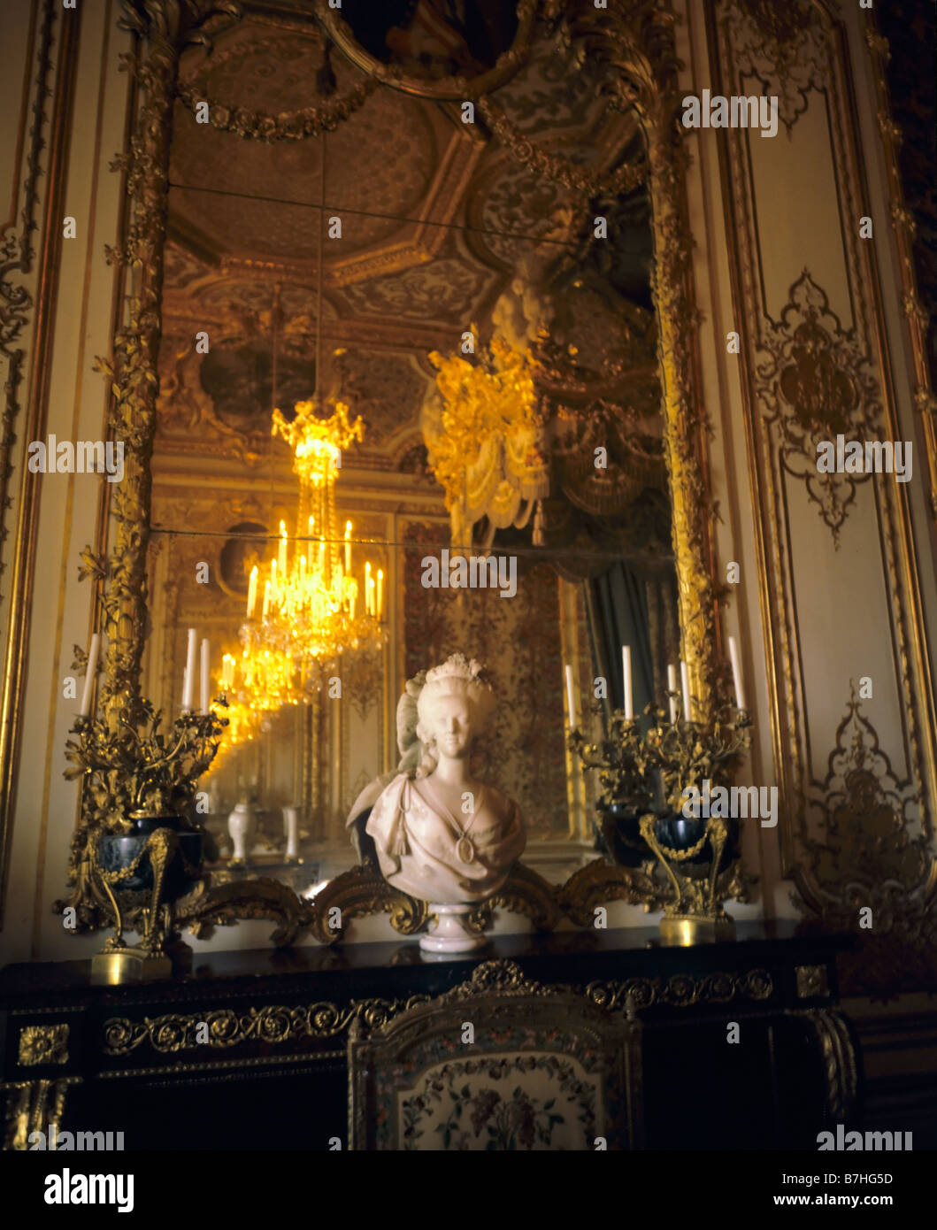 Marie-Antoinette Marmorbüste im Schlafzimmer der Königin Chateau de Versailles France Europe Stockfoto