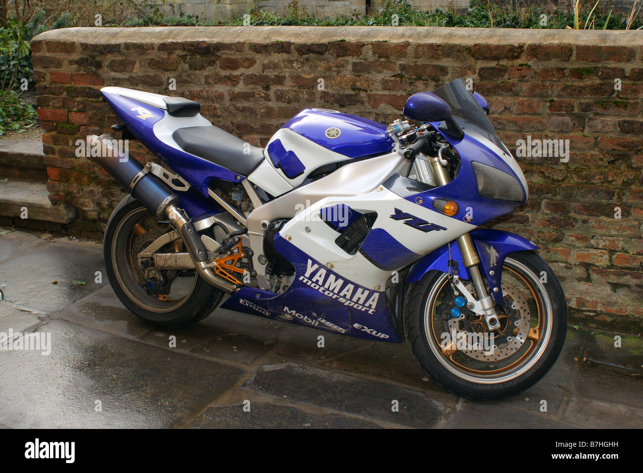 Yamaha YZF-R1-Motorrad Stockfoto