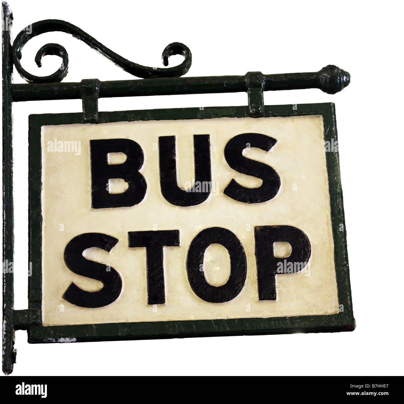 Ein Schnitt aus einer alten Bus Stop-Schild Stockfoto