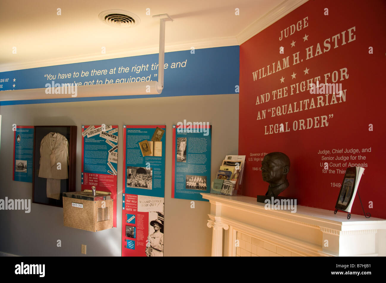 Ausstellung über Richter William H Hastie im Kulturzentrum Exchange Beck ein Museum of African American history Stockfoto
