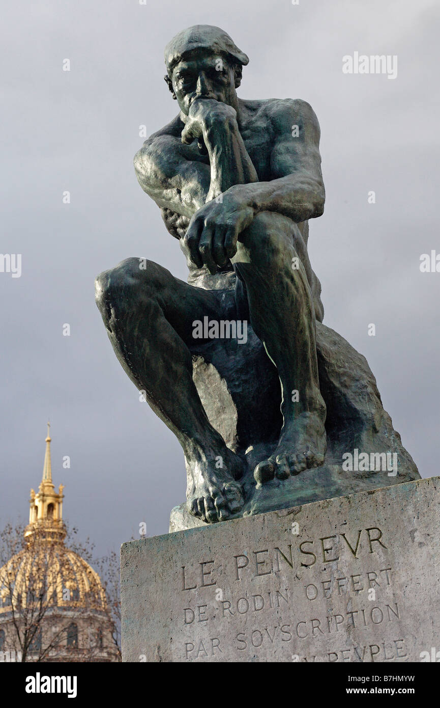 ´The Thinker´ von Rodin im Musée Rodin in Hotel Biron, Paris, Frankreich Stockfoto