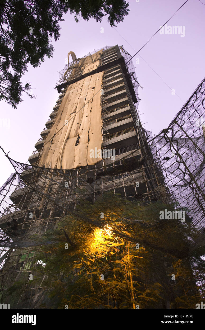 Ein high-Rise Wohnung Gebäude im Bau in Mumbai, Indien. Stockfoto