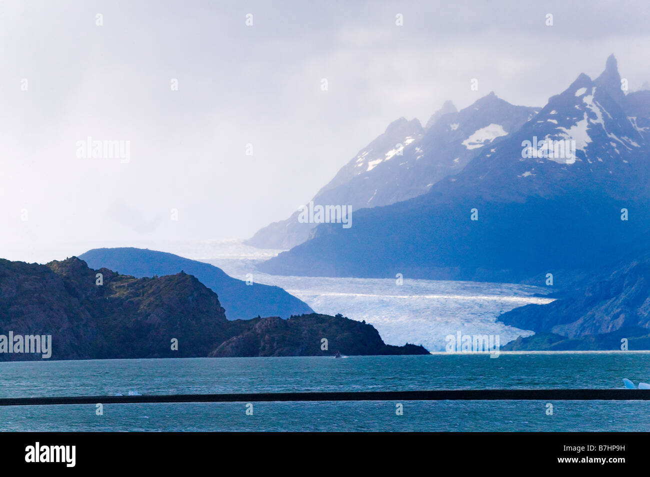 Landschaft der Grey Gletscher mit Lago Grey Torres del Paine Nationalpark-Patagonien-Chile Stockfoto