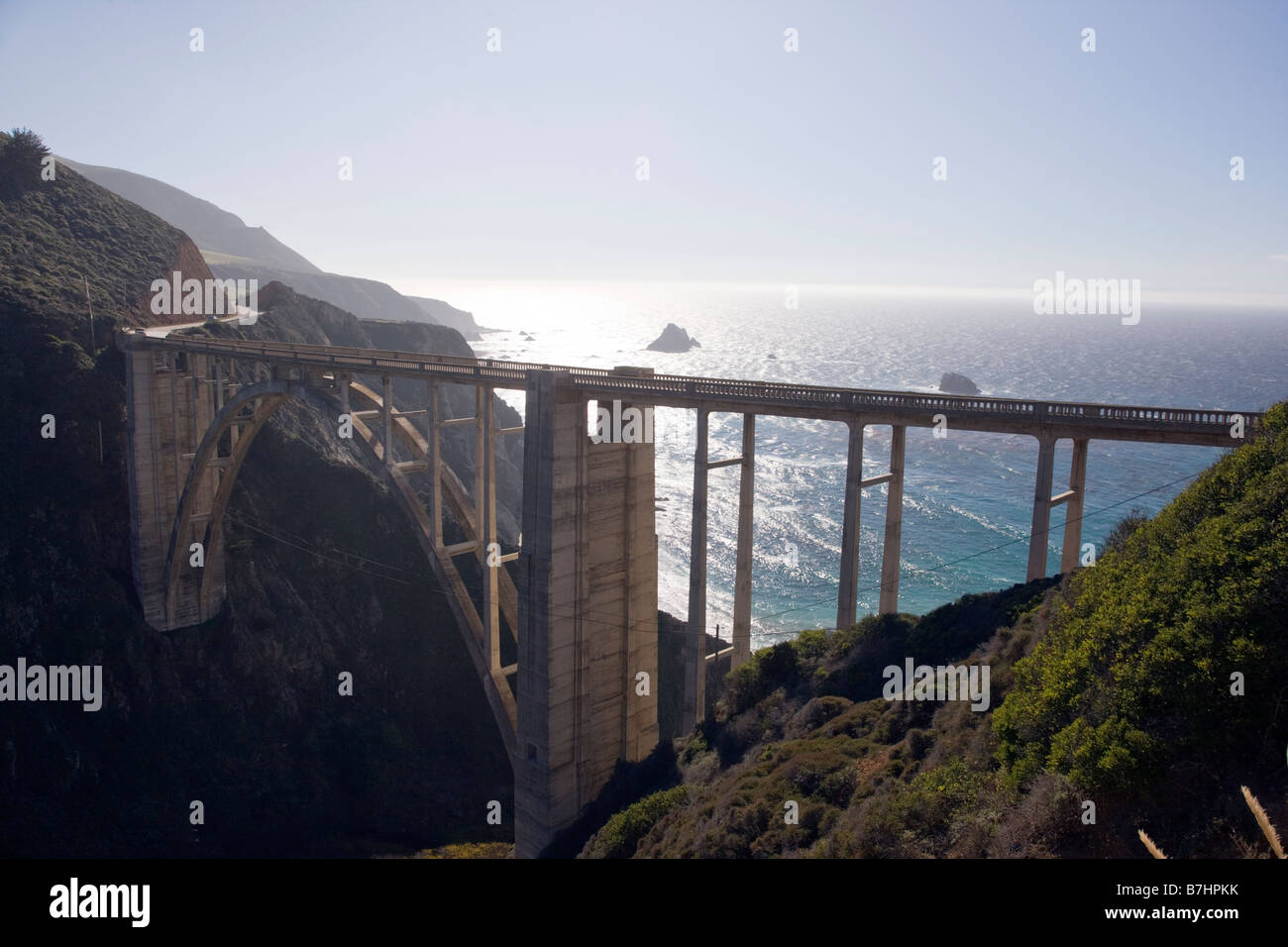 Bixby Bridge, Big Sur, Highway 1, Pazifikküste, Kalifornien, USA Stockfoto