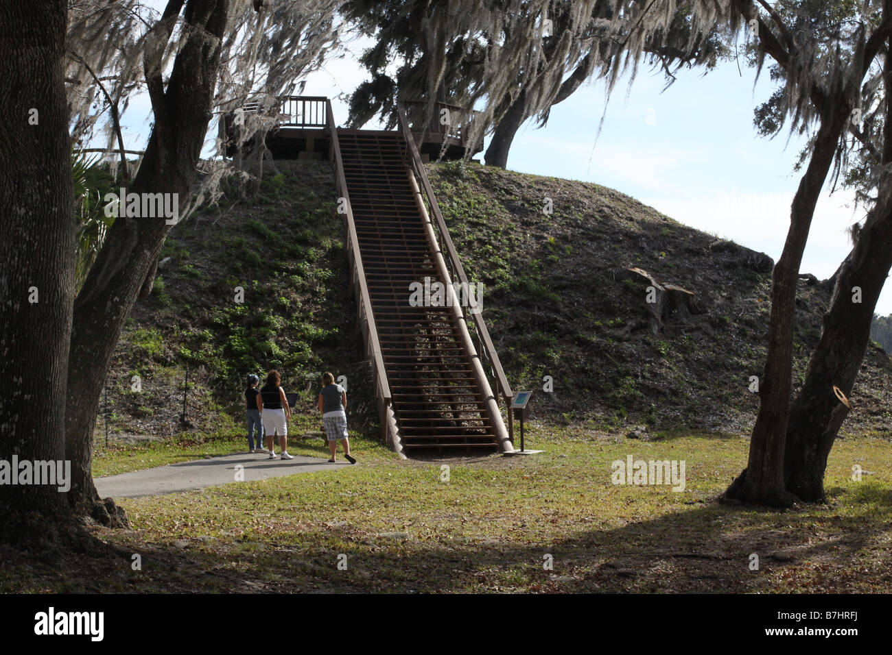 Crystal River archäologische State Park Shell Indian Mound Florida Indianer Stockfoto