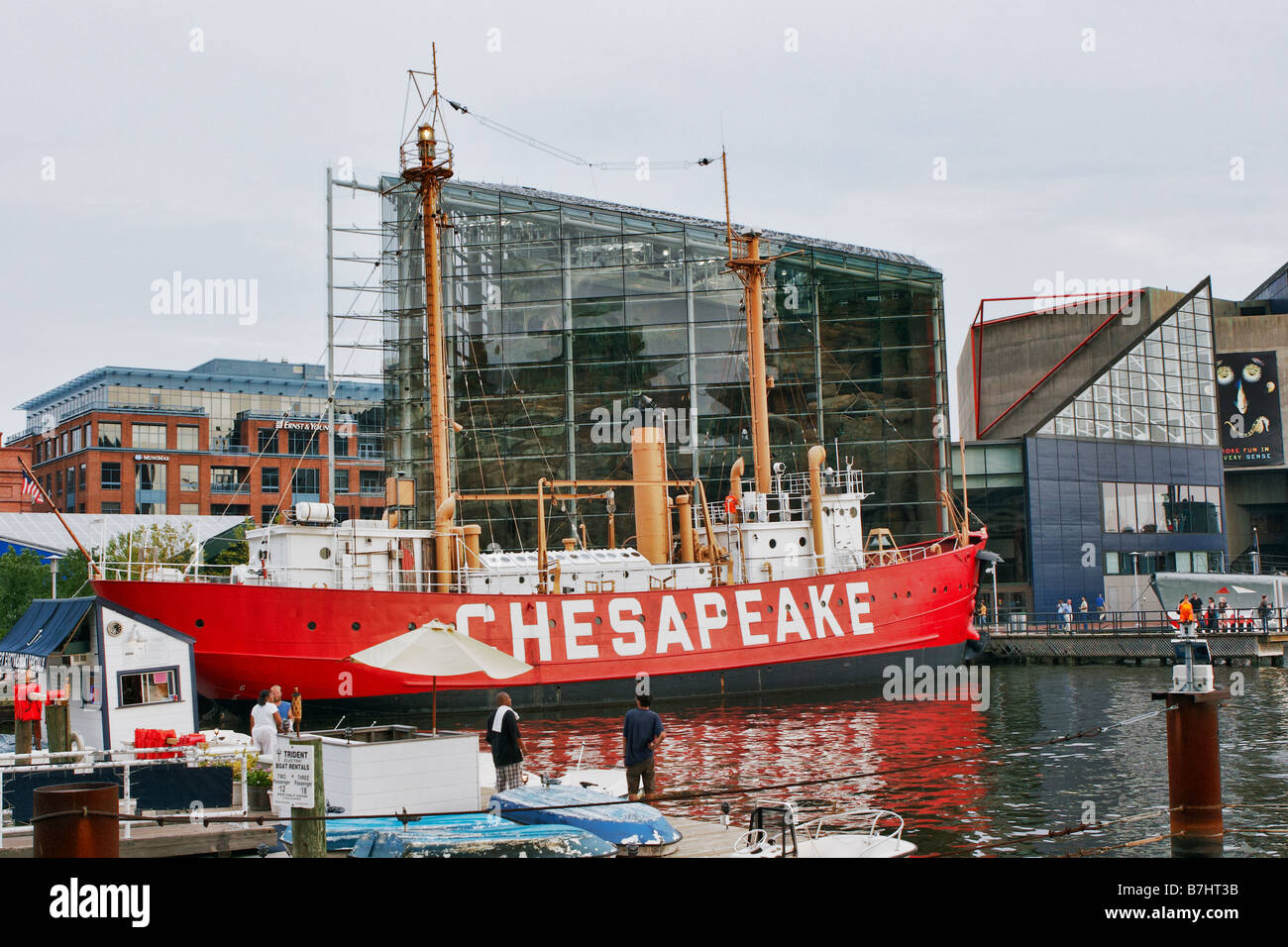 Das Feuerschiff Chesapeake an der Innenhafen Baltimore Maryland Stockfoto