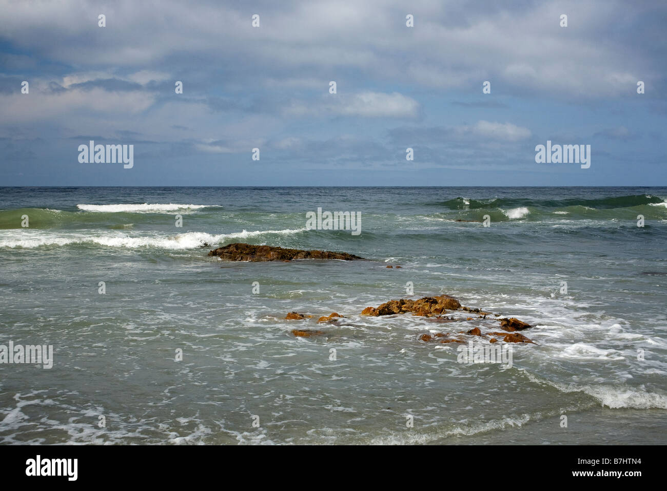 BRITISH COLUMBIA - offenen Ozeanwasser bei Nahwitti Bucht an der North Coast Trail im Cape Scott Provincial Park. Stockfoto