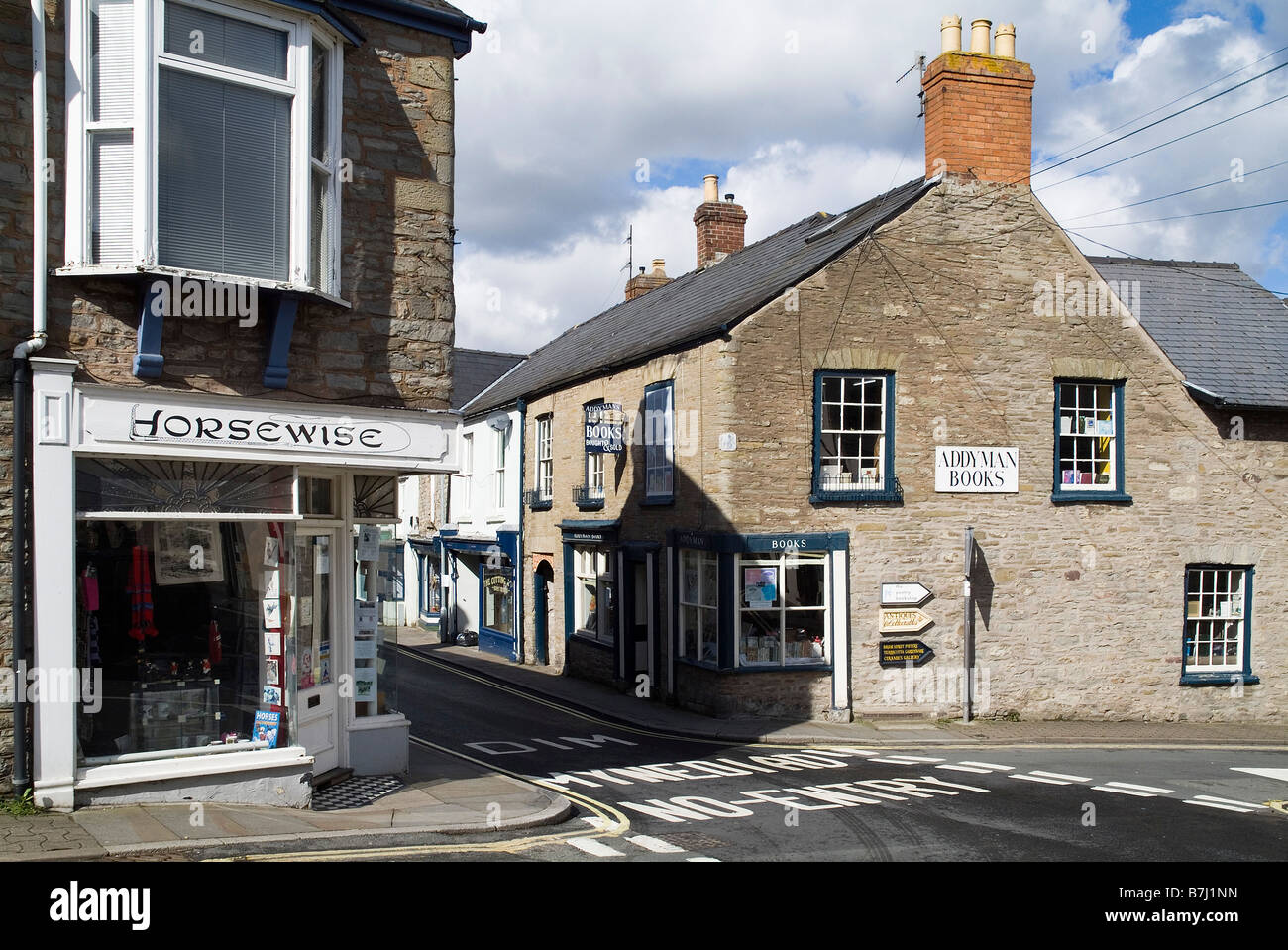 dh Hay on Wye POWYS WALES Shop Buchhändler Schaufenster Buchhandlungen buchhandlungen buchstadt Buchhandlungen Straße Buchhandlung Stockfoto