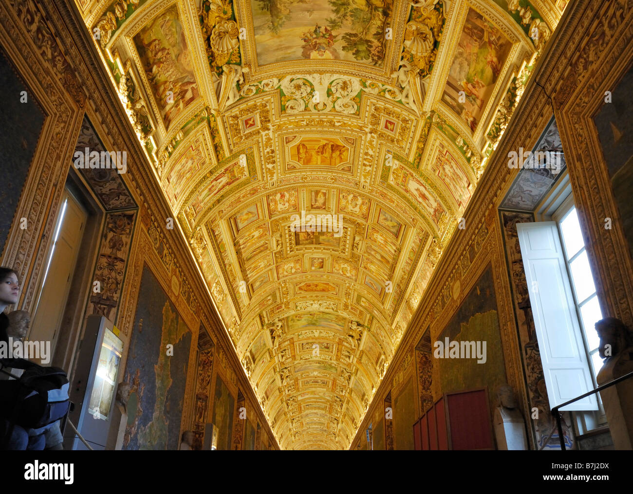 Halle Karten Vatikanischen Museen Vatikanstadt Rom Italien Europa Stockfoto