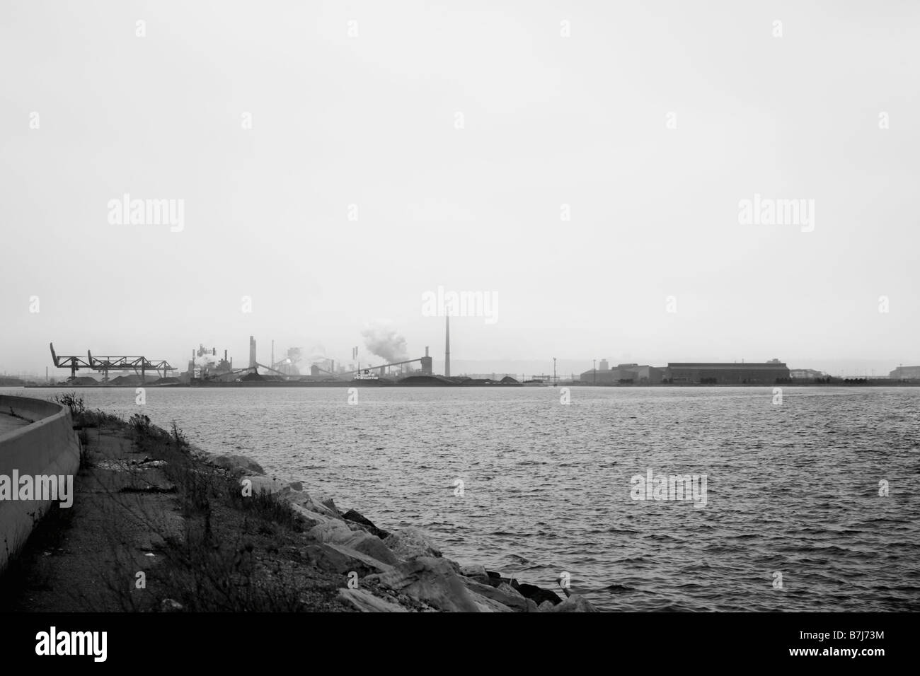 Blick auf Stahl Manufacting Anlage auf Hamiltons industrielle Küste Stockfoto