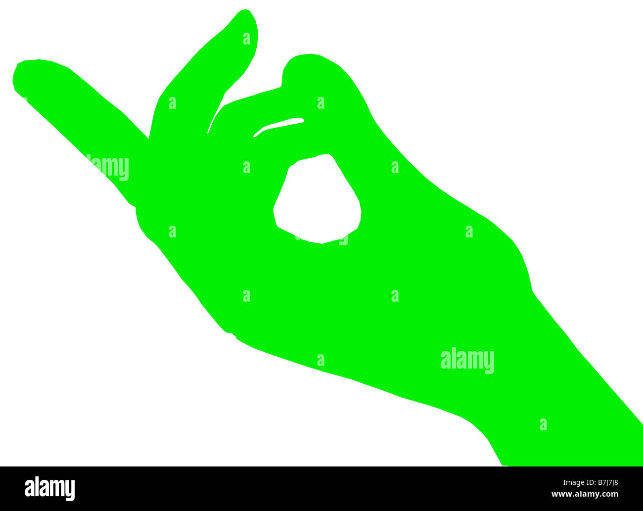 Schwarz, winkte, Hand und Finger isoliert auf weißem Hintergrund Stockfoto