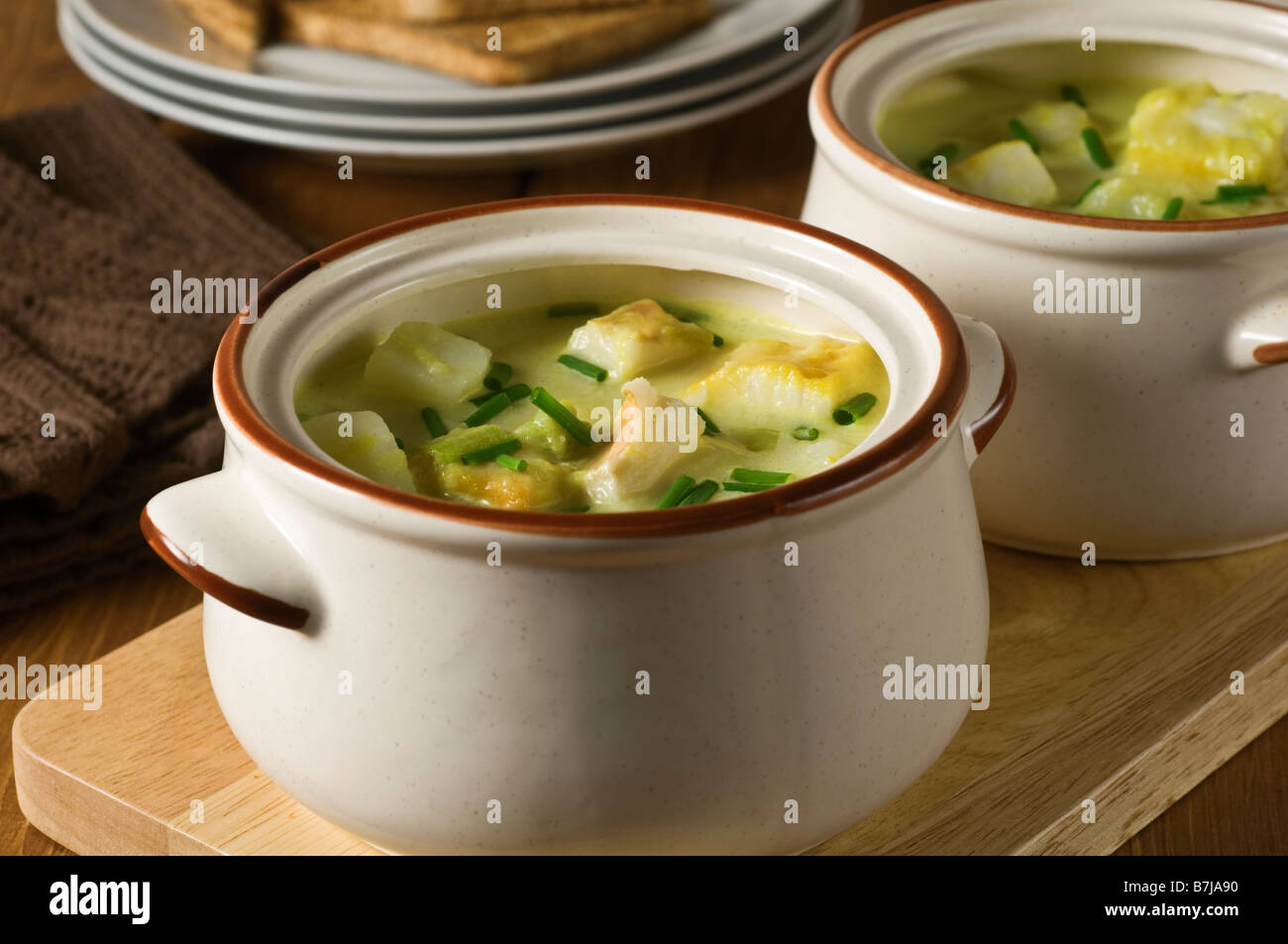 Cullen Skink Fischsuppe Scotland UK Stockfoto