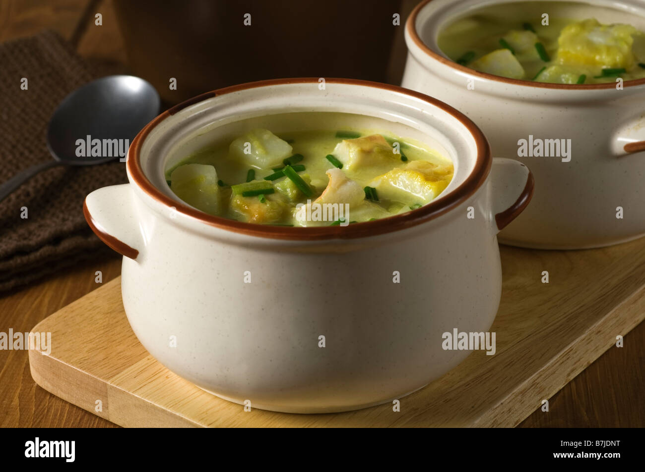 Cullen Skink Fischsuppe Scotland UK Stockfoto