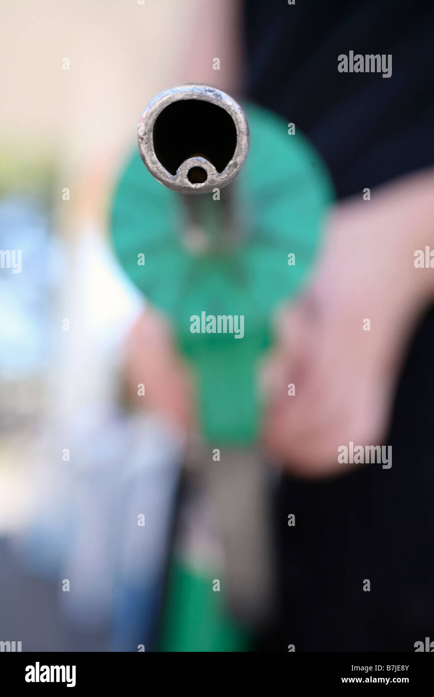 Benzin-Pumpe-Düse Stockfoto