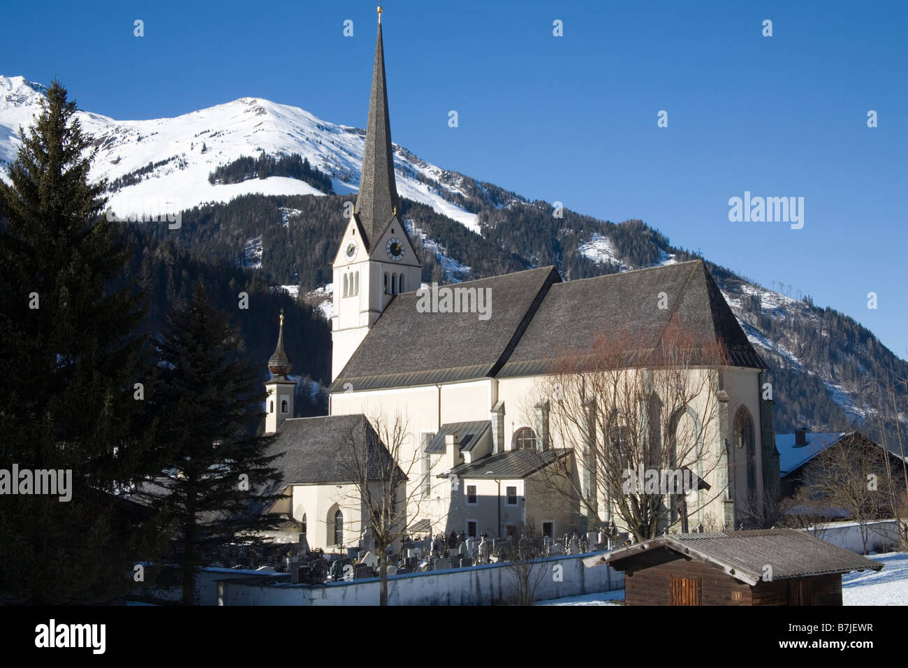 Rauris Österreich EU Januar Abendkonzerte Und Michaelskapelle Kirche in diesem Ski Resort-Dorf Stockfoto